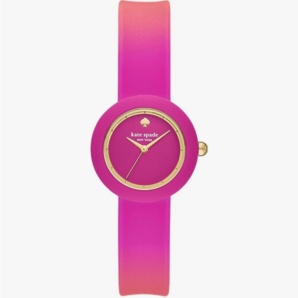 NEW Kate Spade New York Mini Park Row Pink Silicone Band Watch NEEDS BATTERY